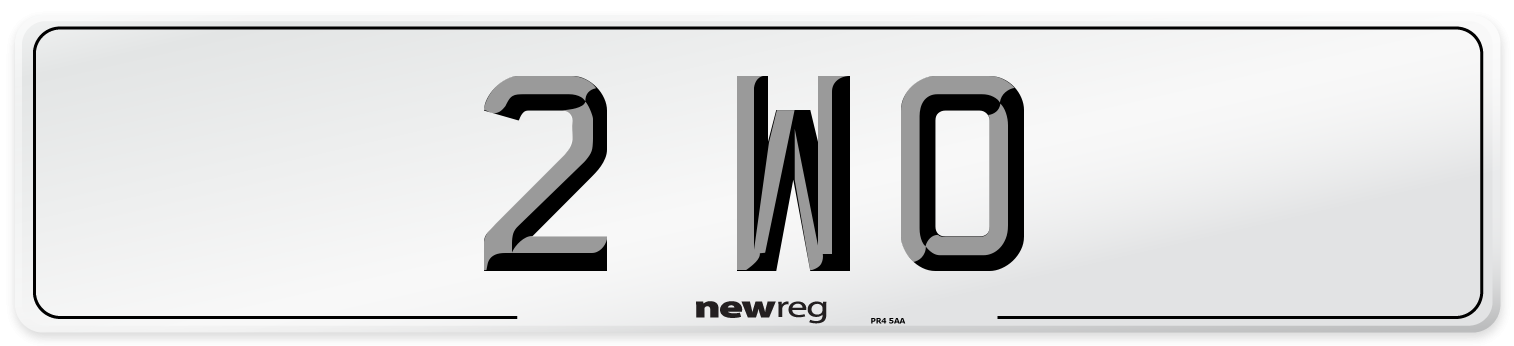 2 WO Number Plate from New Reg